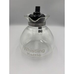 Medelco Glass Boil Gas Water Stovetop Whistling Kettle Coffee Tea 12 cup